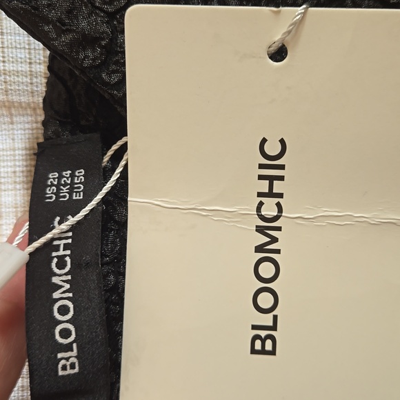 NWT Bloomchic spaghetti strap black dress with embossed flowers. Women's US 20 - Picture 3 of 6